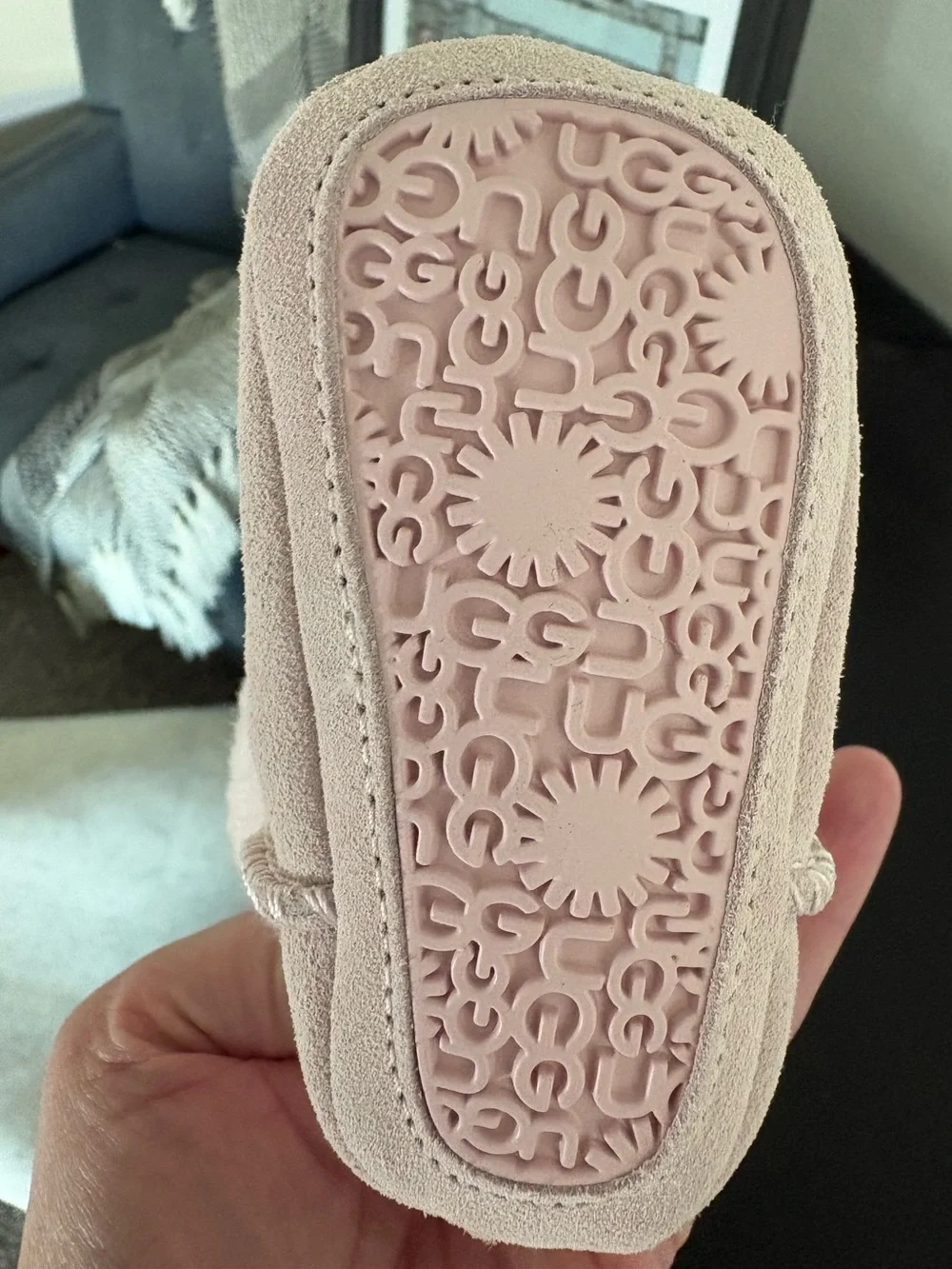 Baby UGG Gojee Booties in Seashell Pink Suede